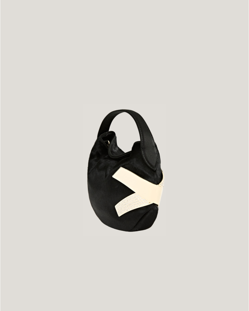 Small pony hair X bag