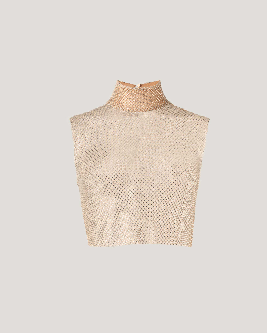 Rhinestone mesh top