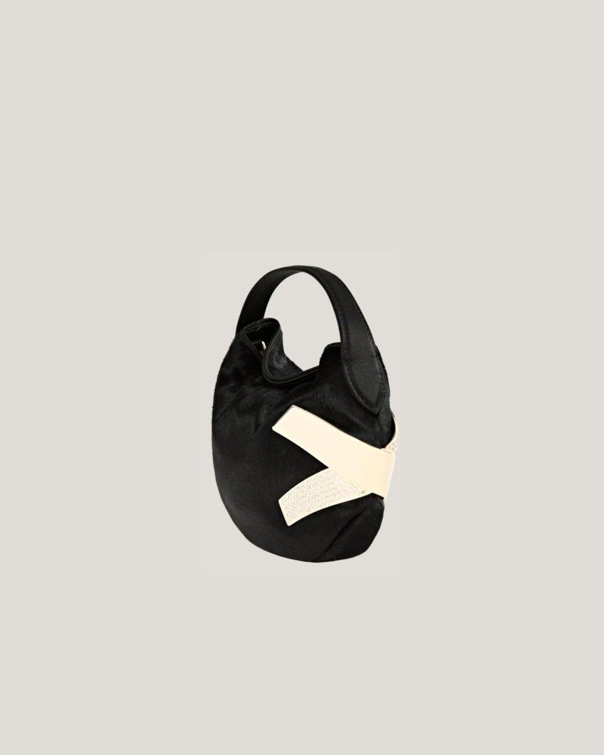 Small pony hair X bag