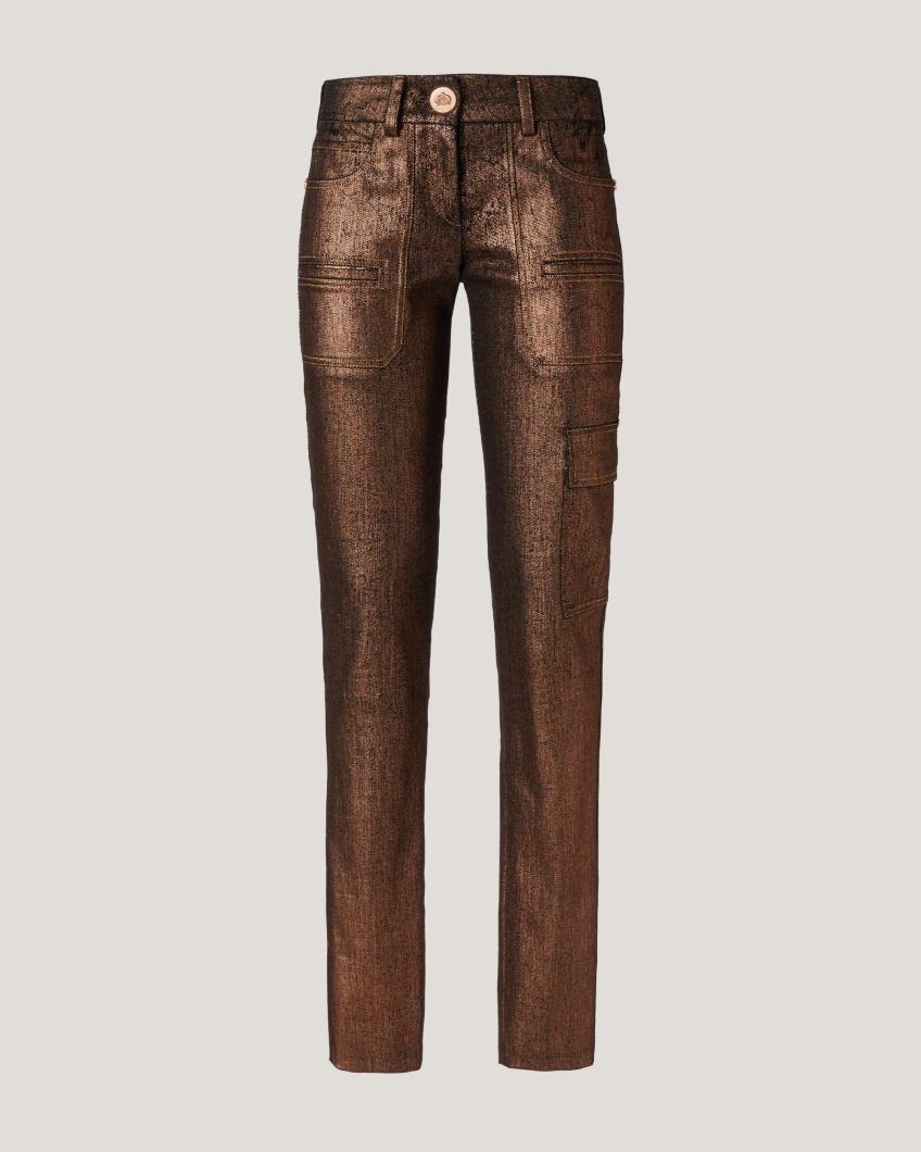 Laminated cargo pants