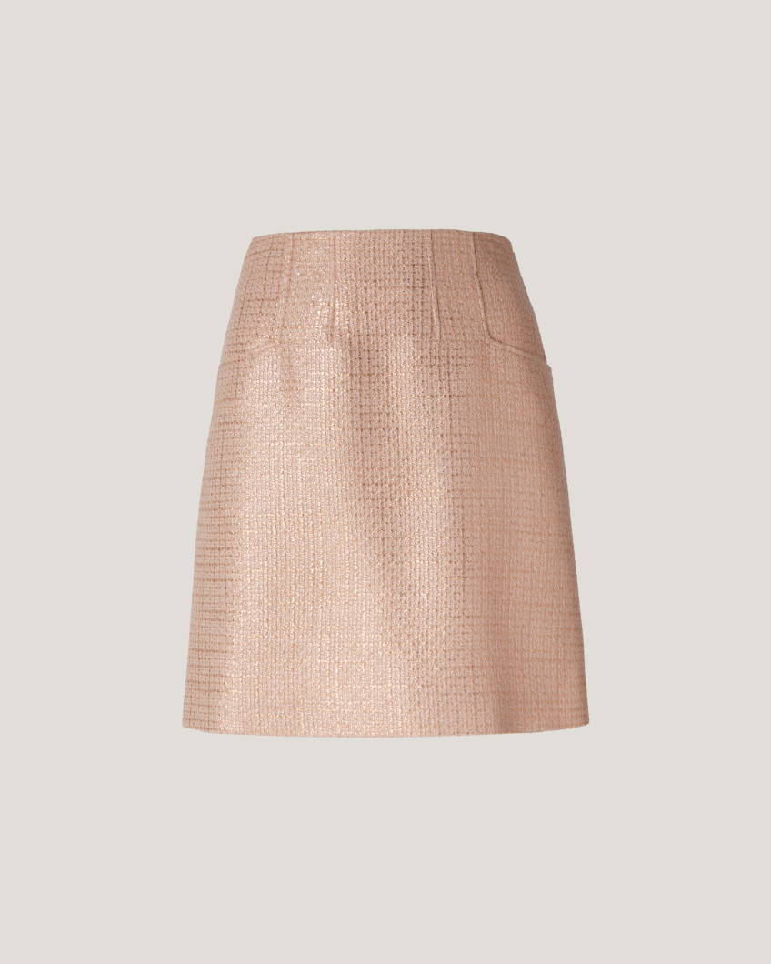 Tweed laminated mini skirt