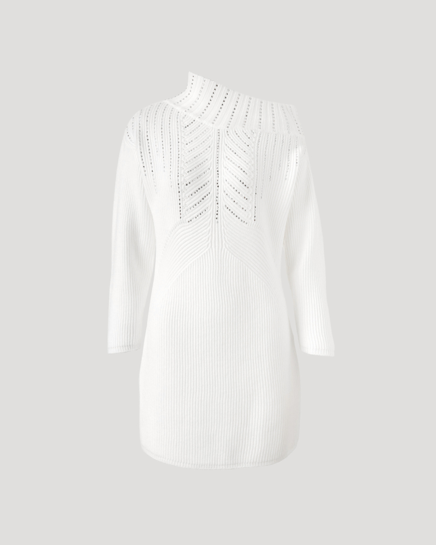 Asymmetrical rhinestone sweater