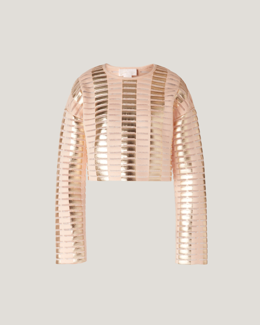 Foil stripes iconic knit top