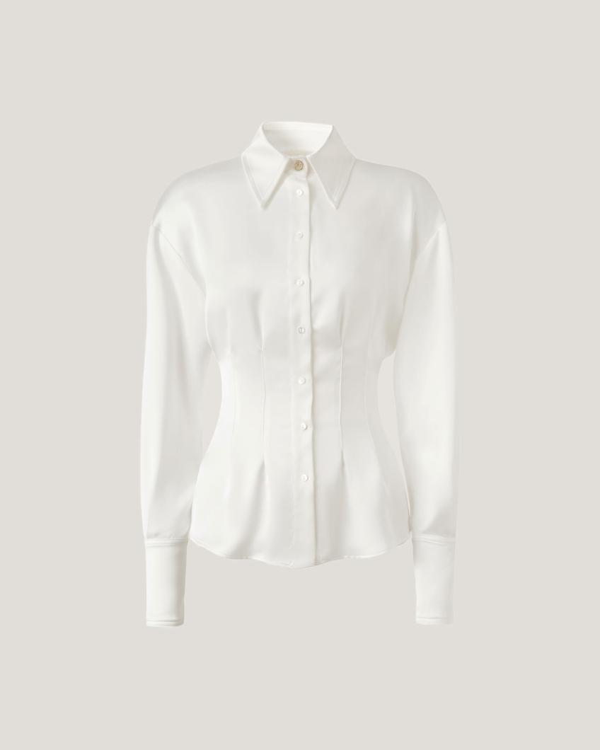 Shirt with pleats at the waist