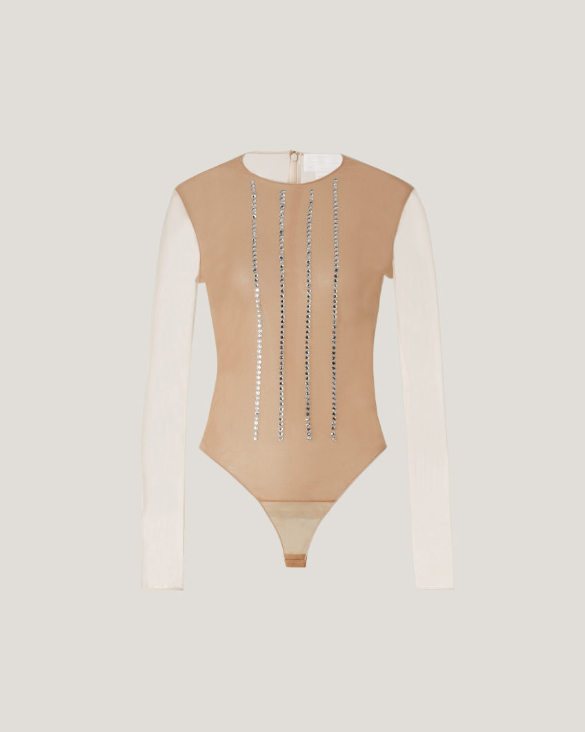 Sleek rhinestone bodysuit