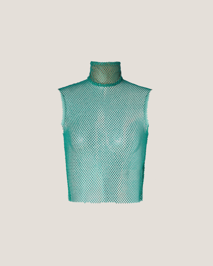 Rhinestone mesh top