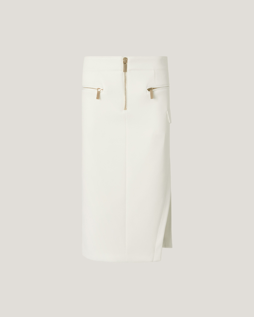 Midi skirt with visible zipper