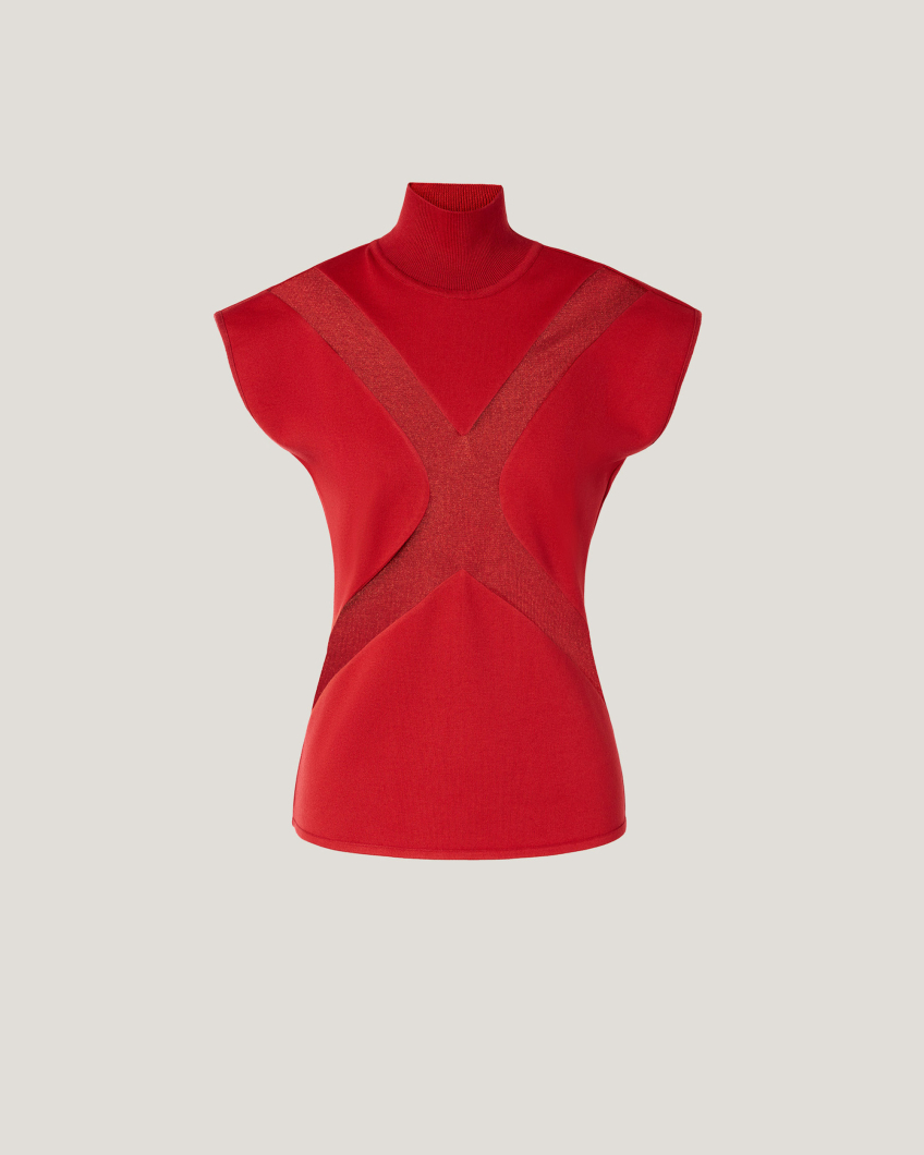 T-shirt with X insert