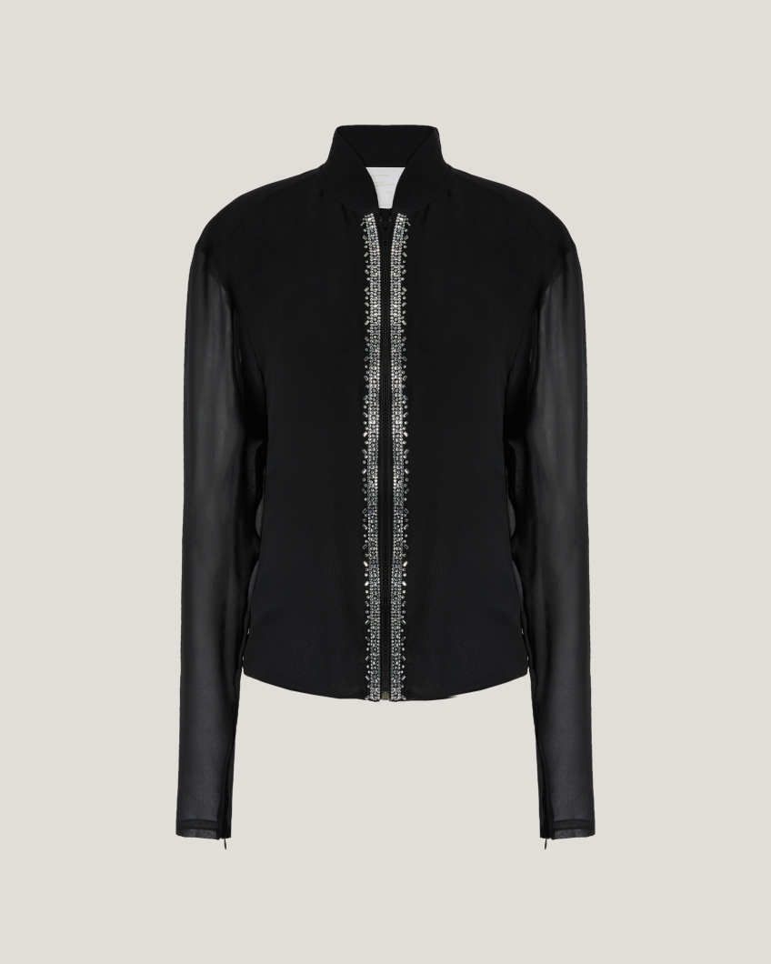 SHIRTS 75AS 6063 EASY STRASS ZIP GEORGETTE SETA