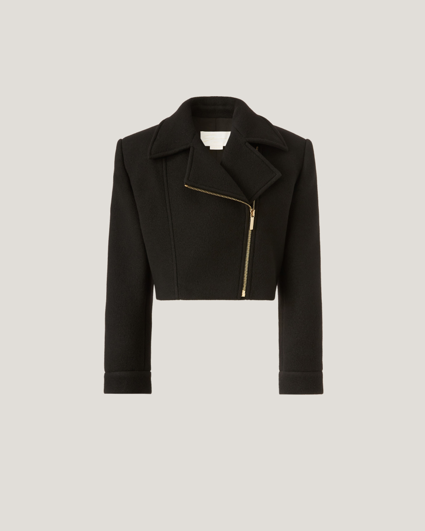 Wool biker jacket