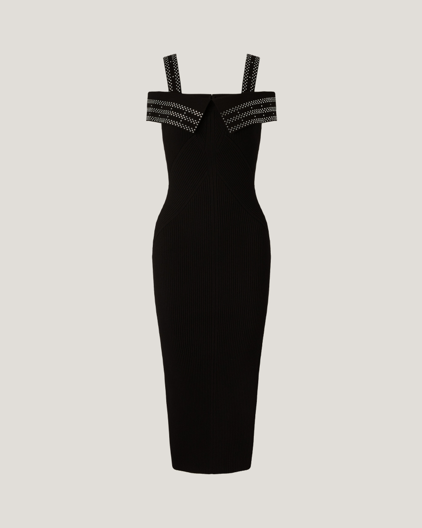 Slite and rhinestones dress