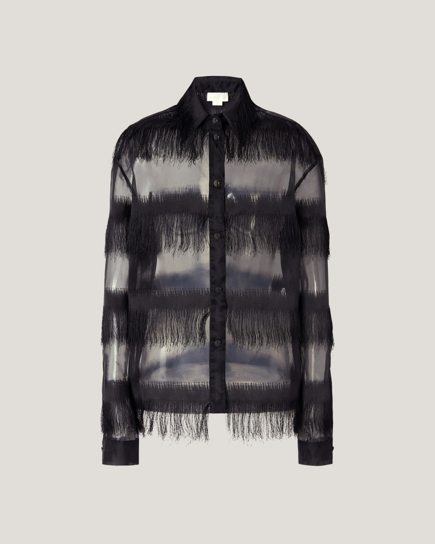 SHIRTS 76AP 6021 ORGANZA FRINGE STRIPES