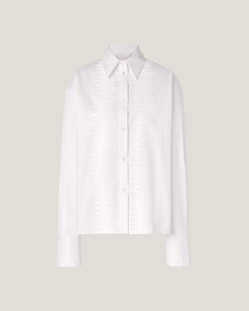 SHIRTS 76AP 6021 POPELINE RICAMO PAILLETTES STRIPES