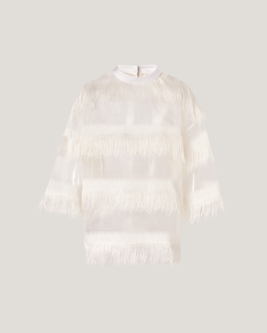 TOP  76AP 6628 ORGANZA FRINGE STRIPES