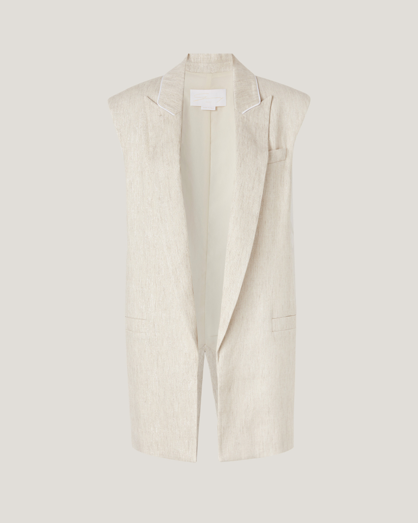 GILET 76AP 5041 JACQUARD LUREX DENIM EFFECT