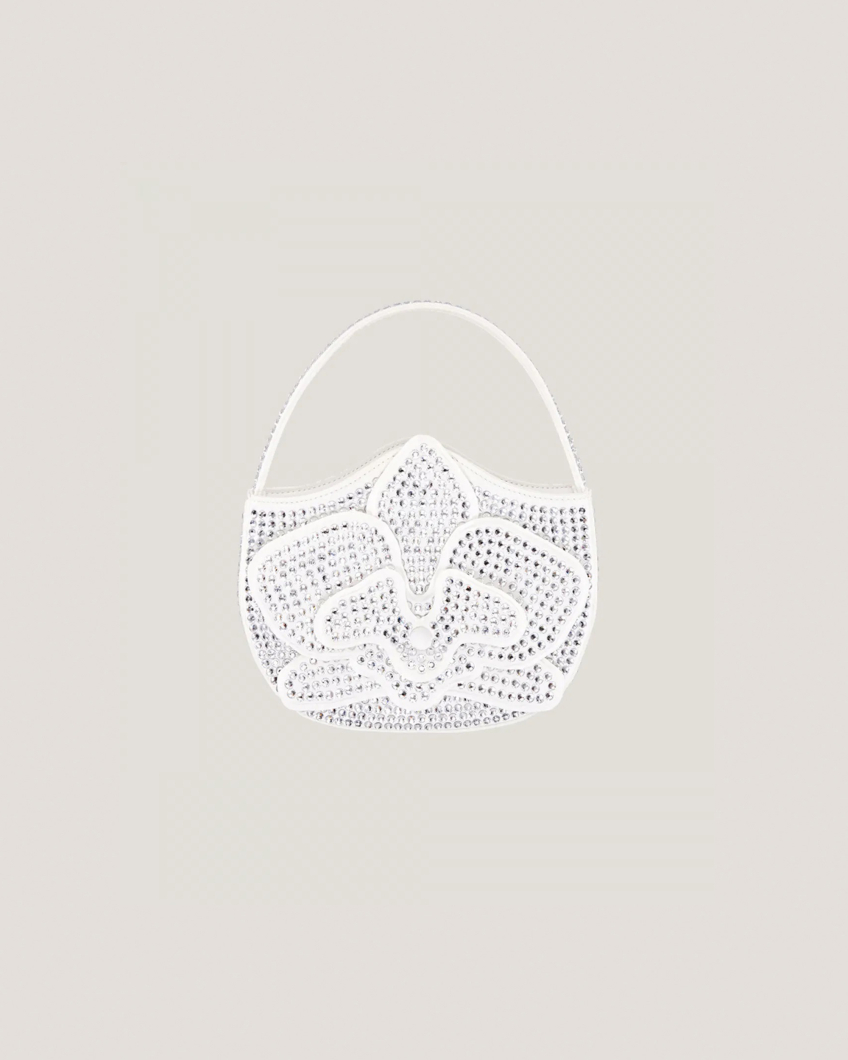 Satin Orchid Bag with rhinestones