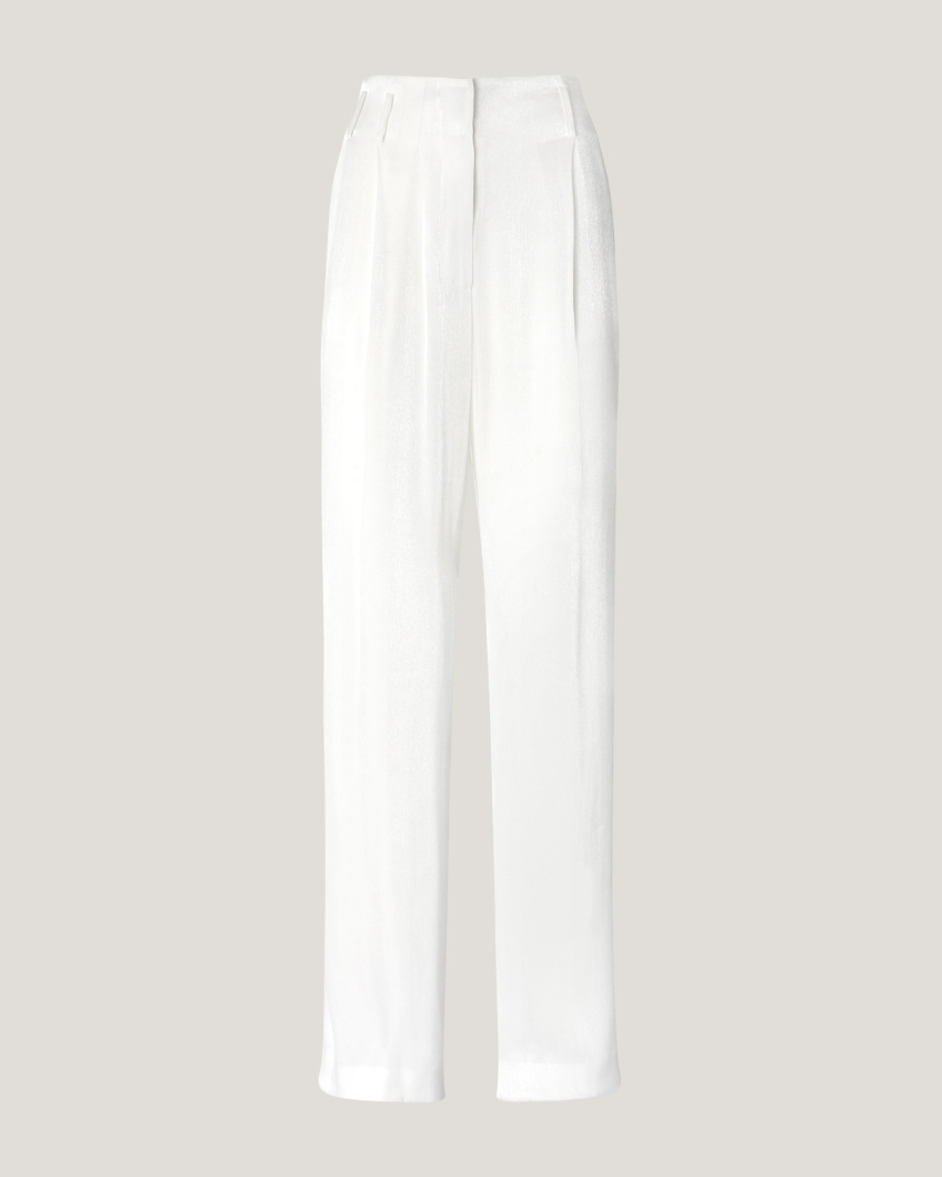 Wide-leg shiny effect pants