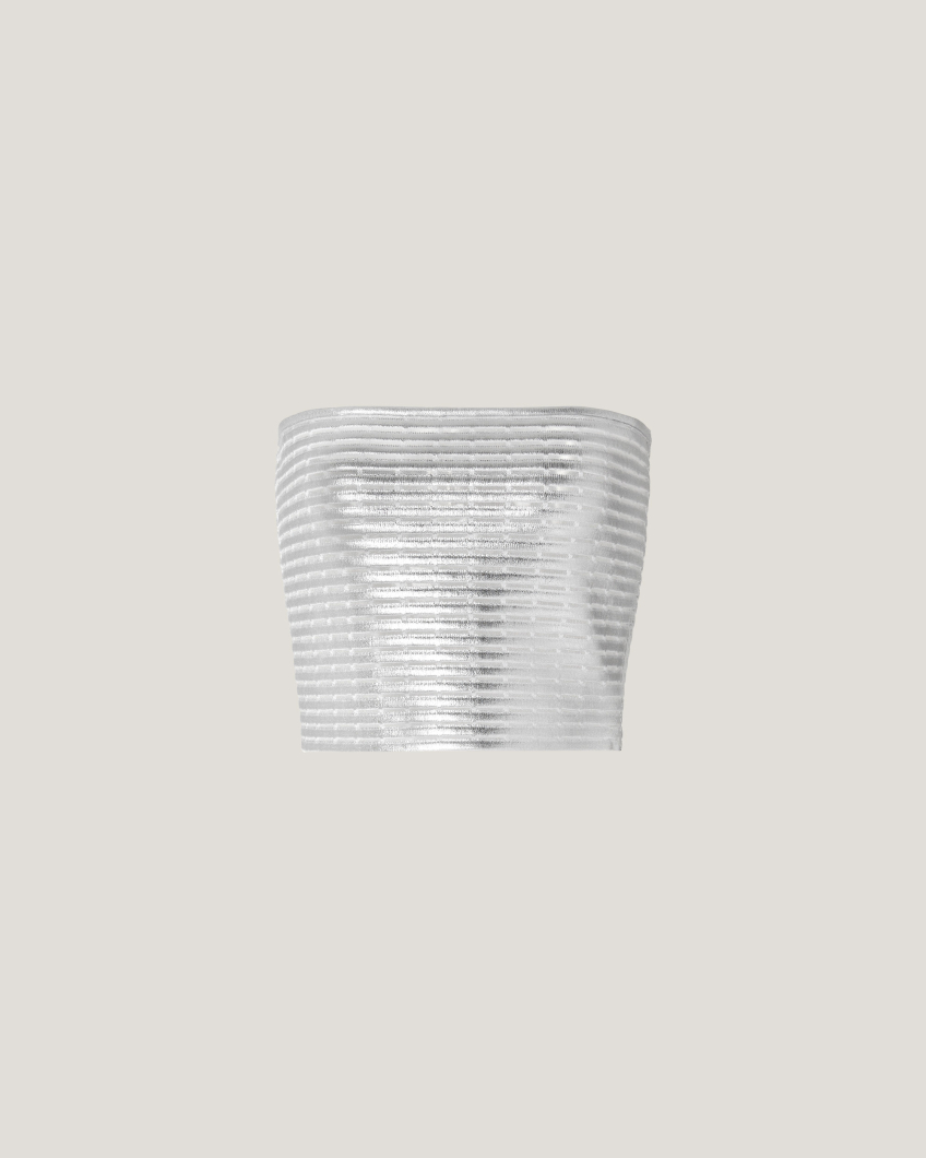 Laminated sleeveless crop top
