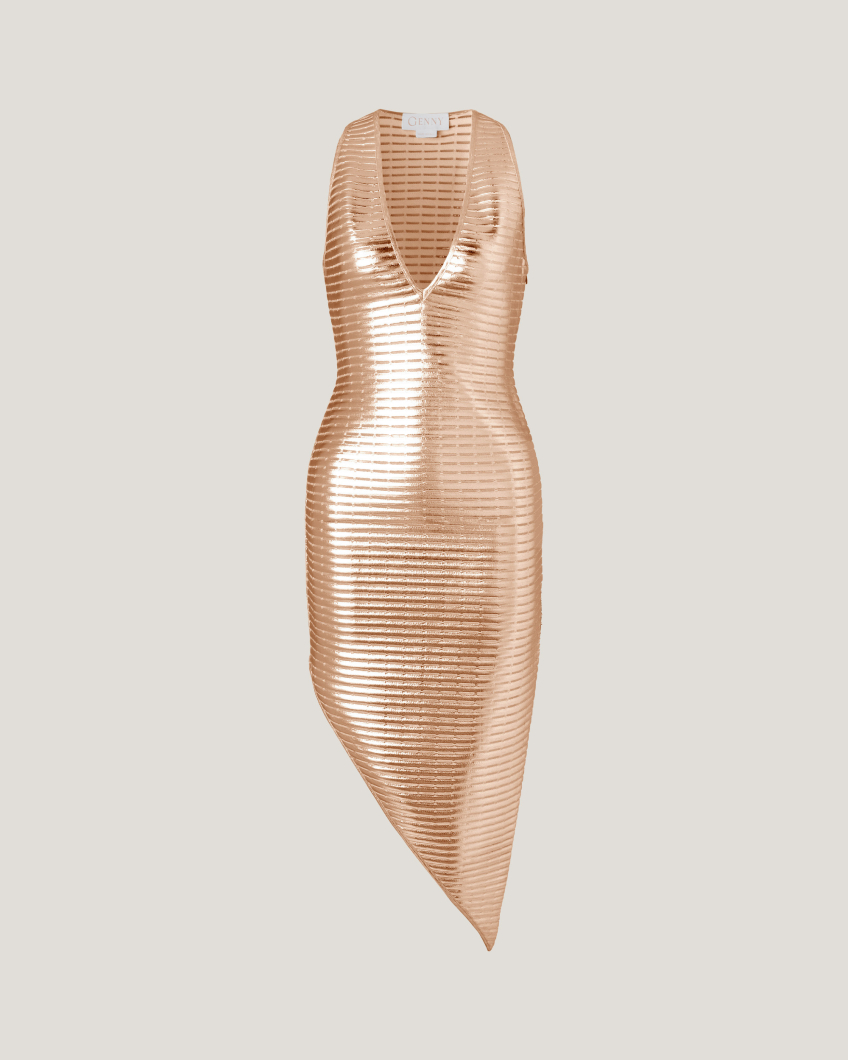 Laminated knit dress