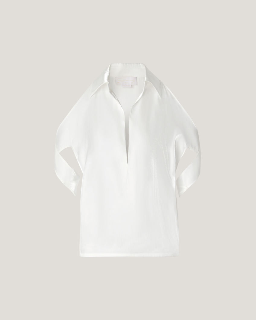 Blouse with X-pattern sleeves