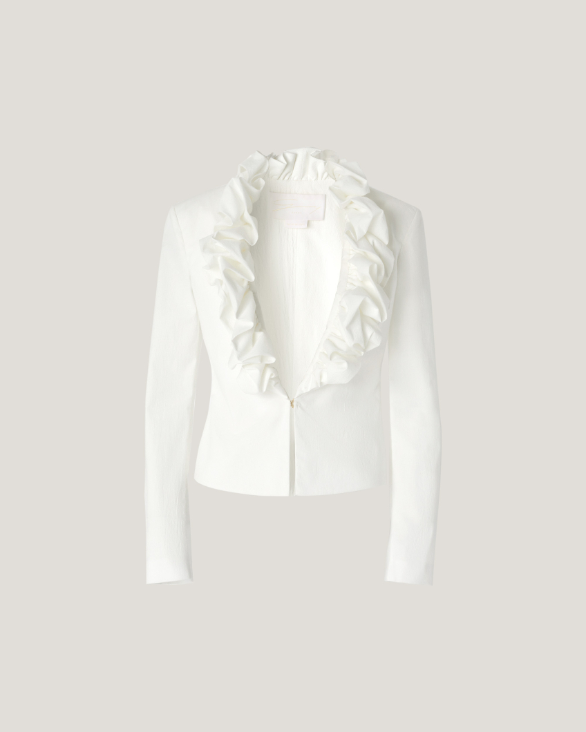 Ruffled collar jacket