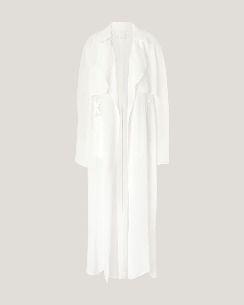 Long silk trench coat