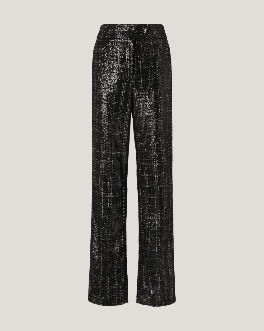 TROUSERS 77AP 1007 TWEED CHECK PAILLETTES