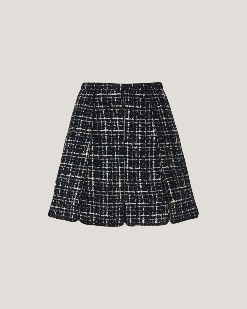 SKIRT 77AP 3001 TWEED WOOL CHECK LUREX