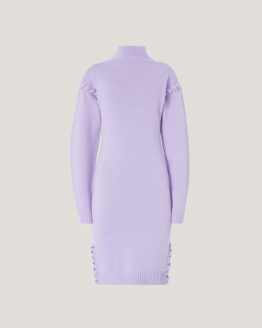 Wool dress with tubular stitching