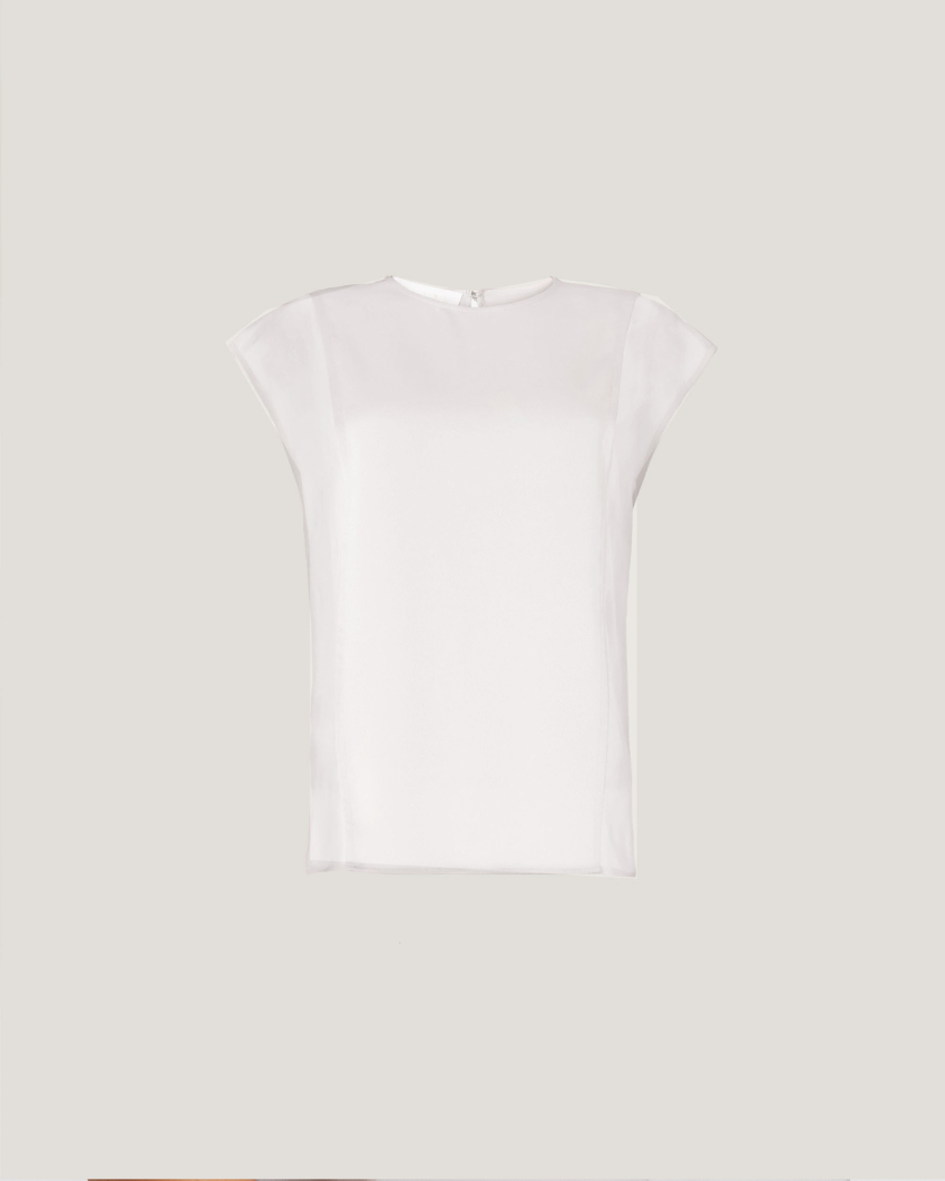 Top with sheer silk details