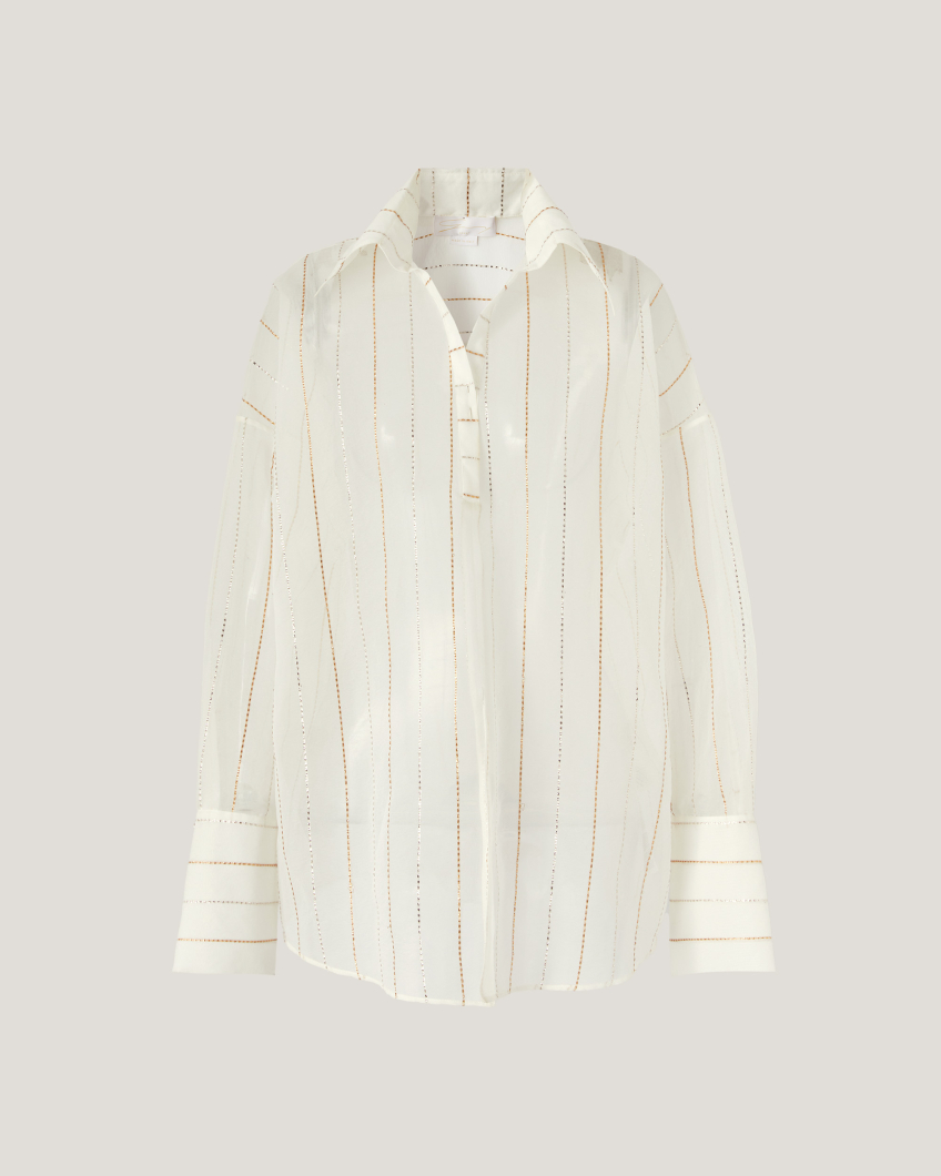 Long silk-blend shirt