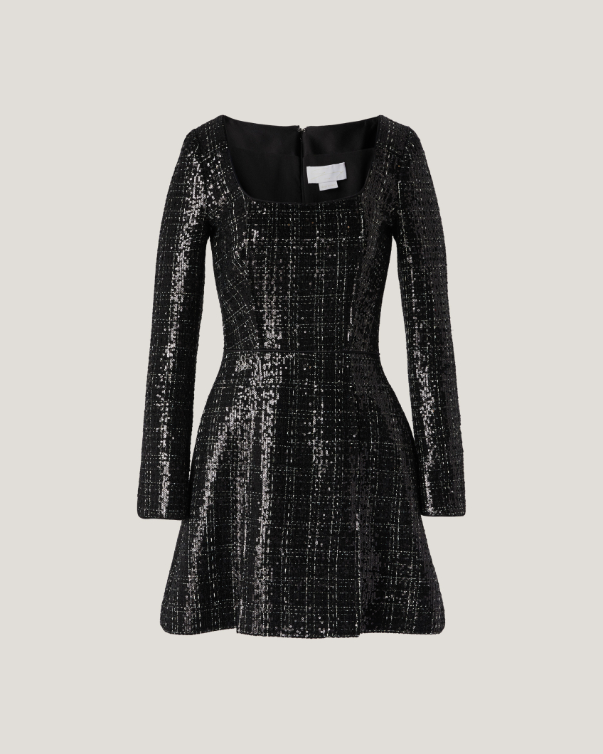 Tweed mini dress with sequins