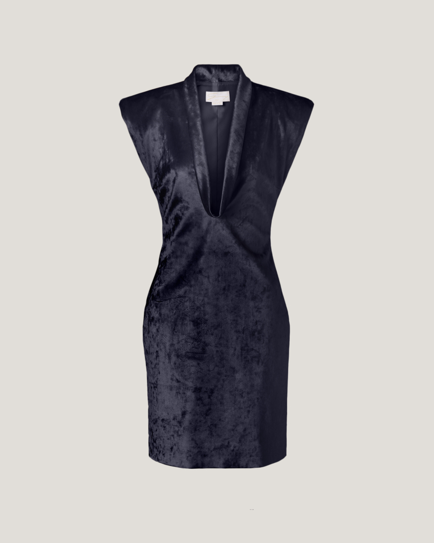 Iridescent velvet mini dress