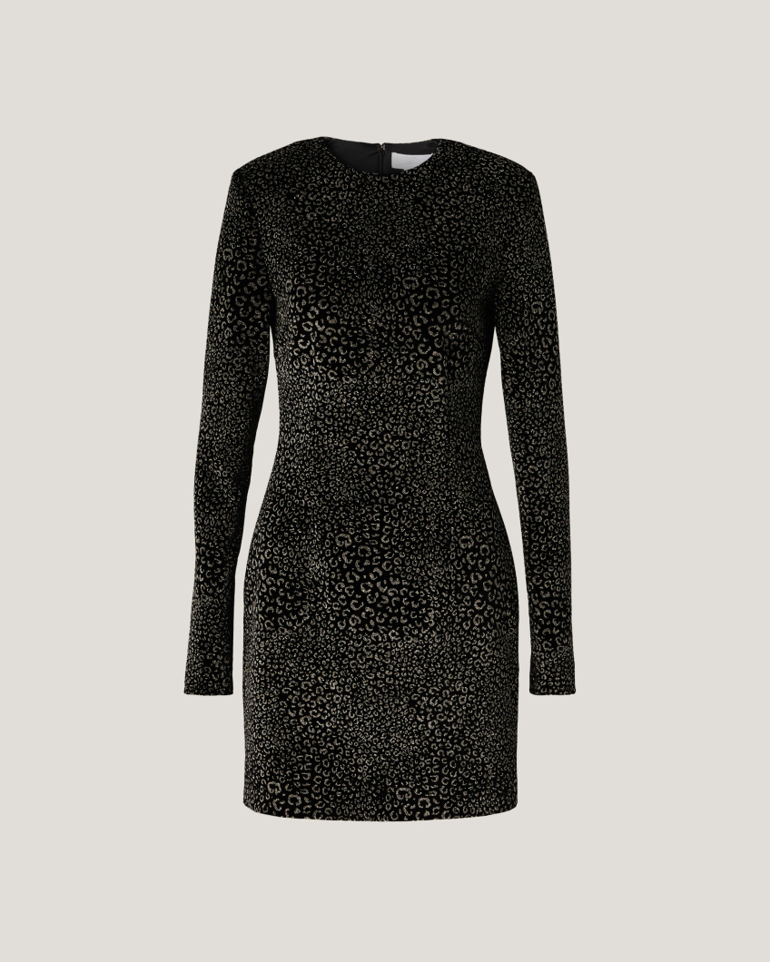 Glitter animalier velvet dress