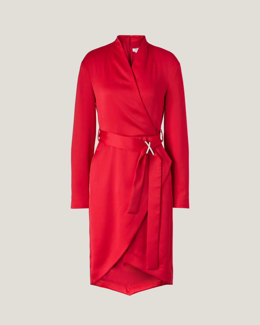 Wrap satin dress