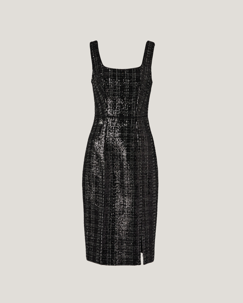 Tweed dress with sequins