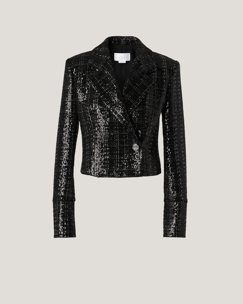 JACKET 77AP 5015 TWEED CHECK PAILLETTES