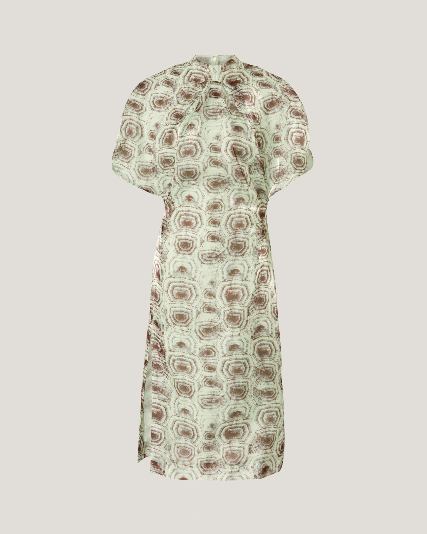 DRESS 77AS 4074 ORGANZA SHINE PRINT TURTLE