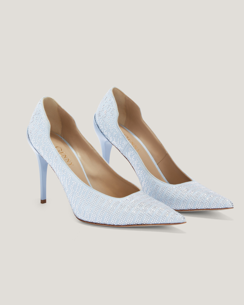 Pumps with Blockchain rhinestones