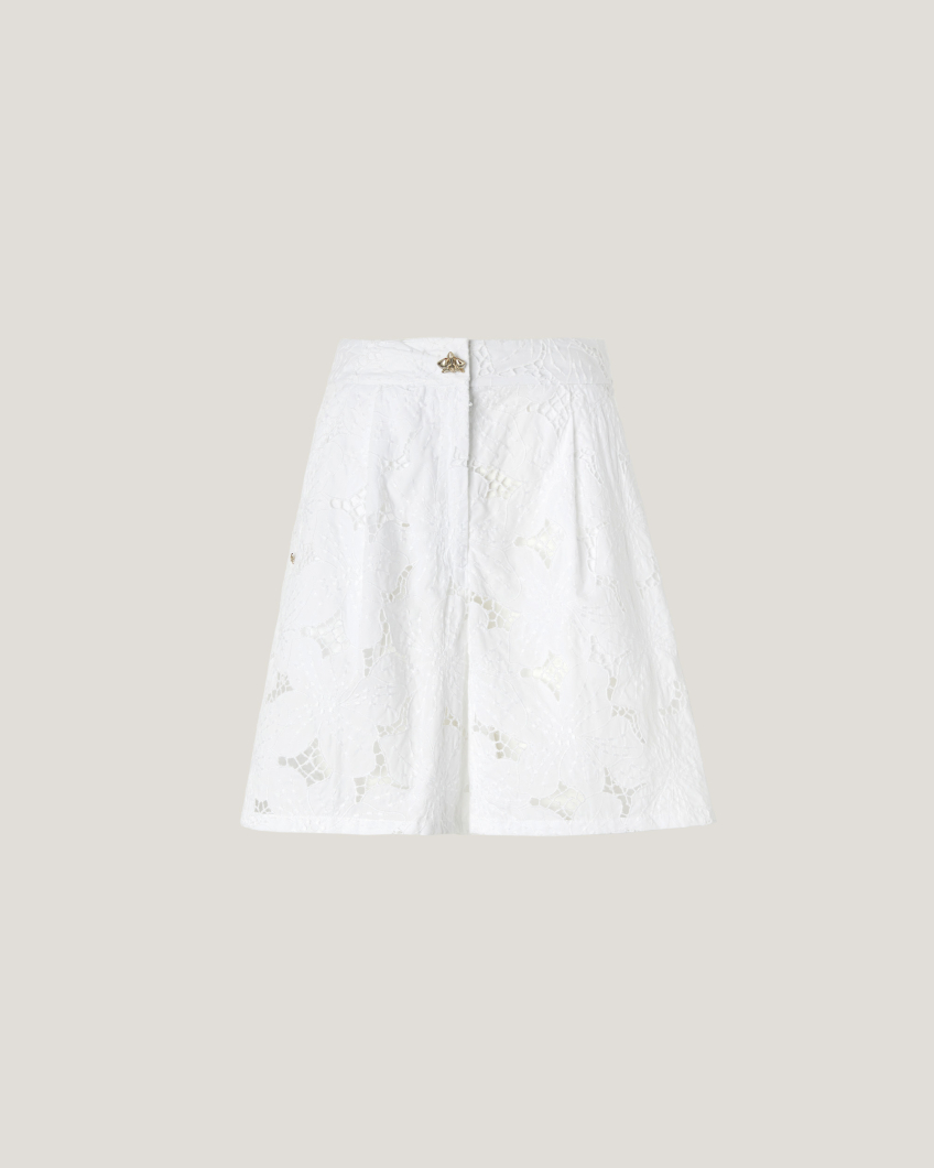Shorts with Orchids embroidery