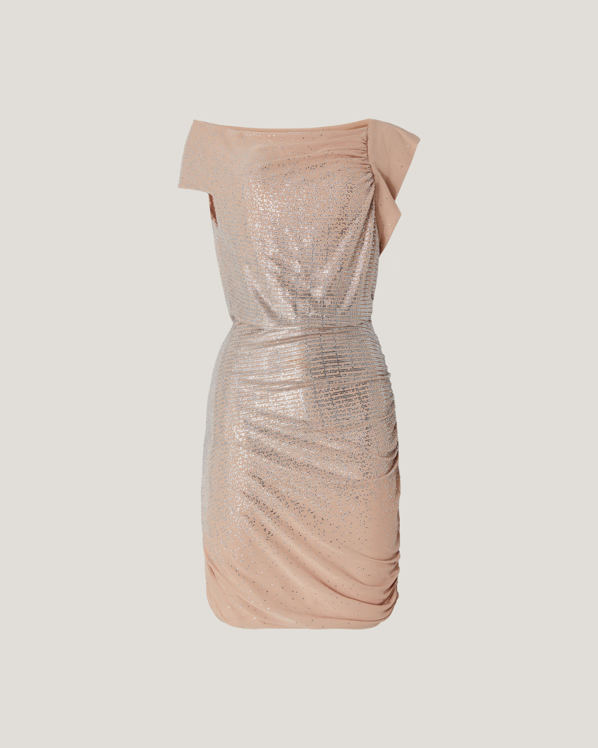 Mini dress with gradient Blockchain rhinestones