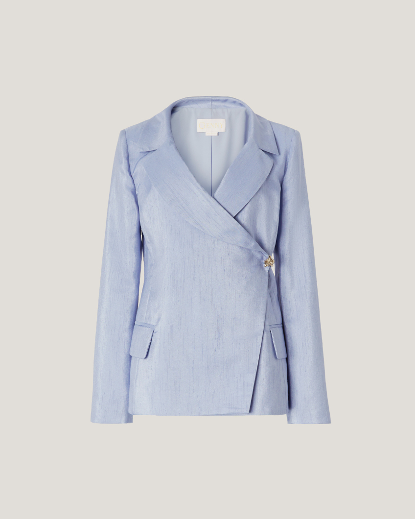 Double-breasted shantung jacket