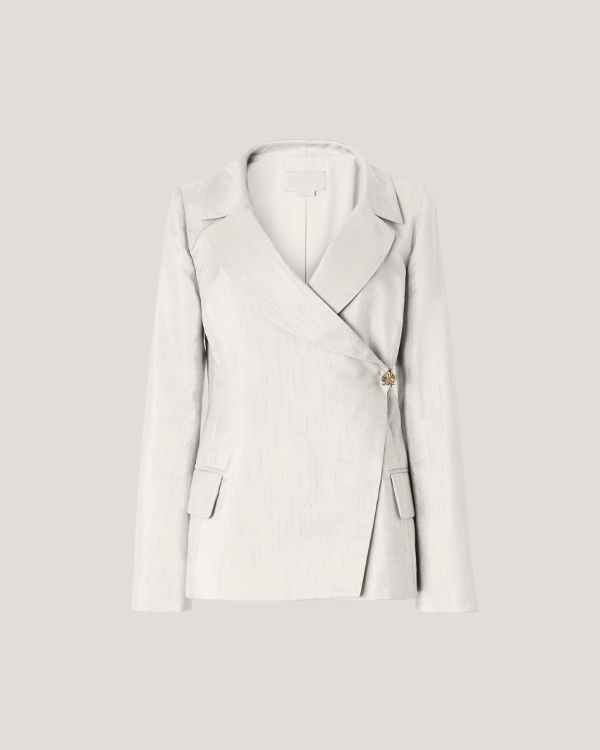 Double-breasted shantung jacket