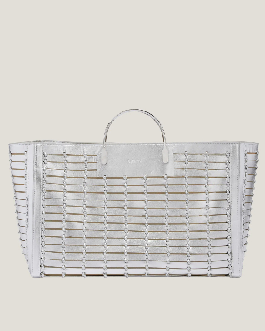 Laminated leather Genny tote bag