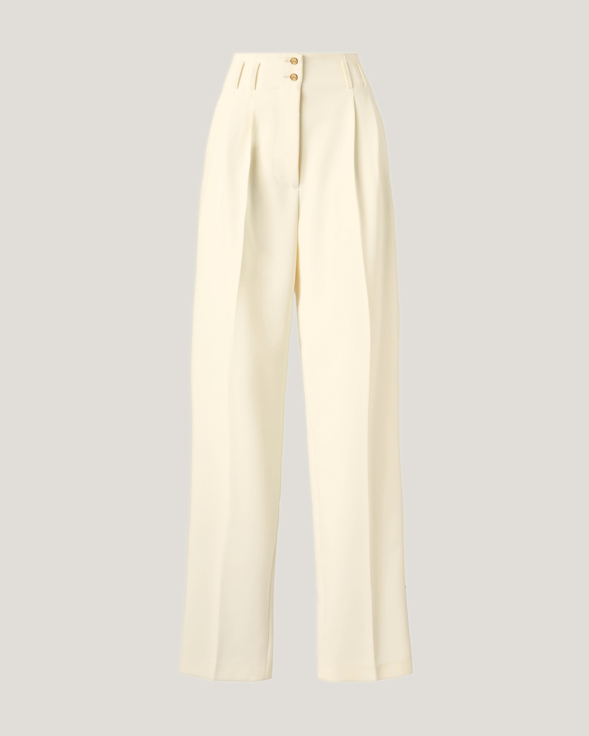 Wide-leg wool pants