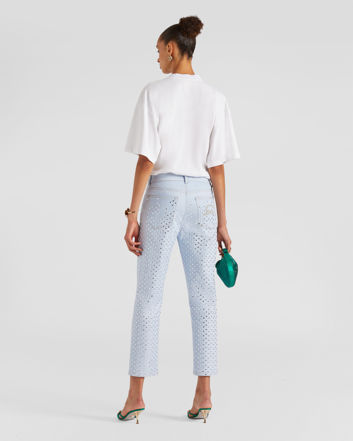Five pockets jeans with rhinestones | Skirts & Trousers, Trousers | Genny