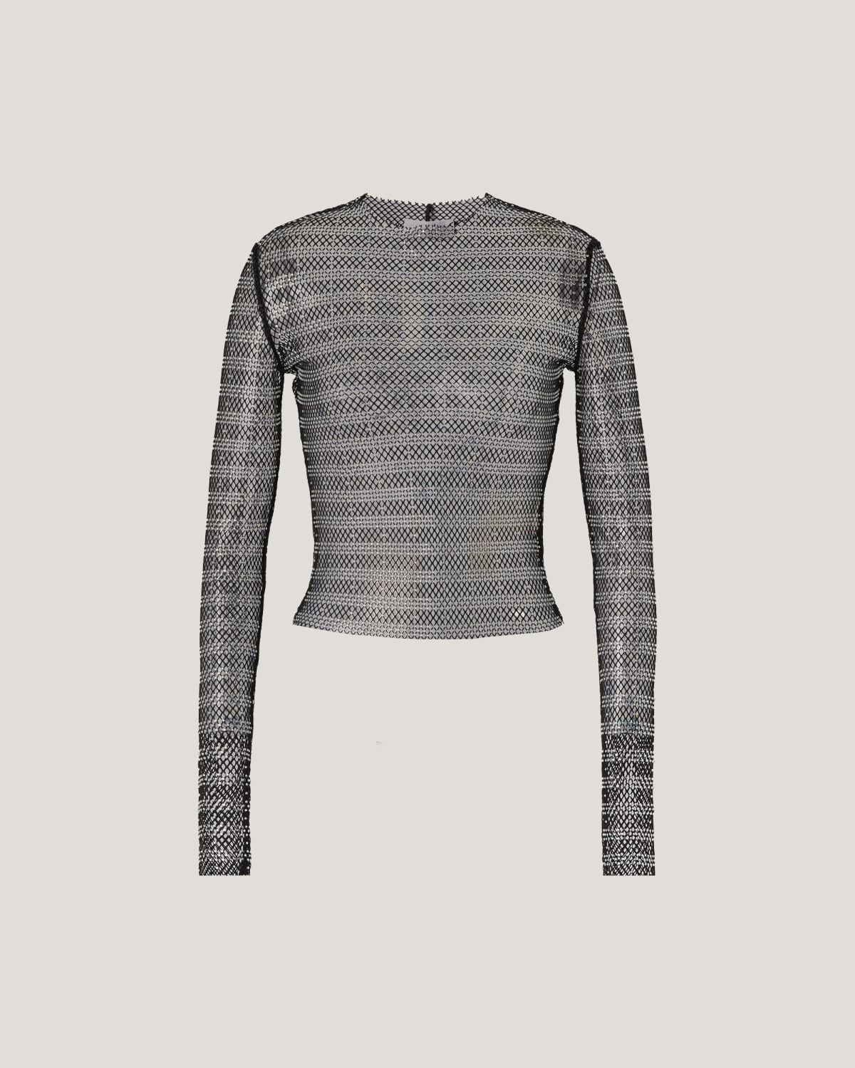 Tailored top with rhinestone mesh | Fall Winter 2025, Strass, Tops & Blouses, Ready to Wear | Genny