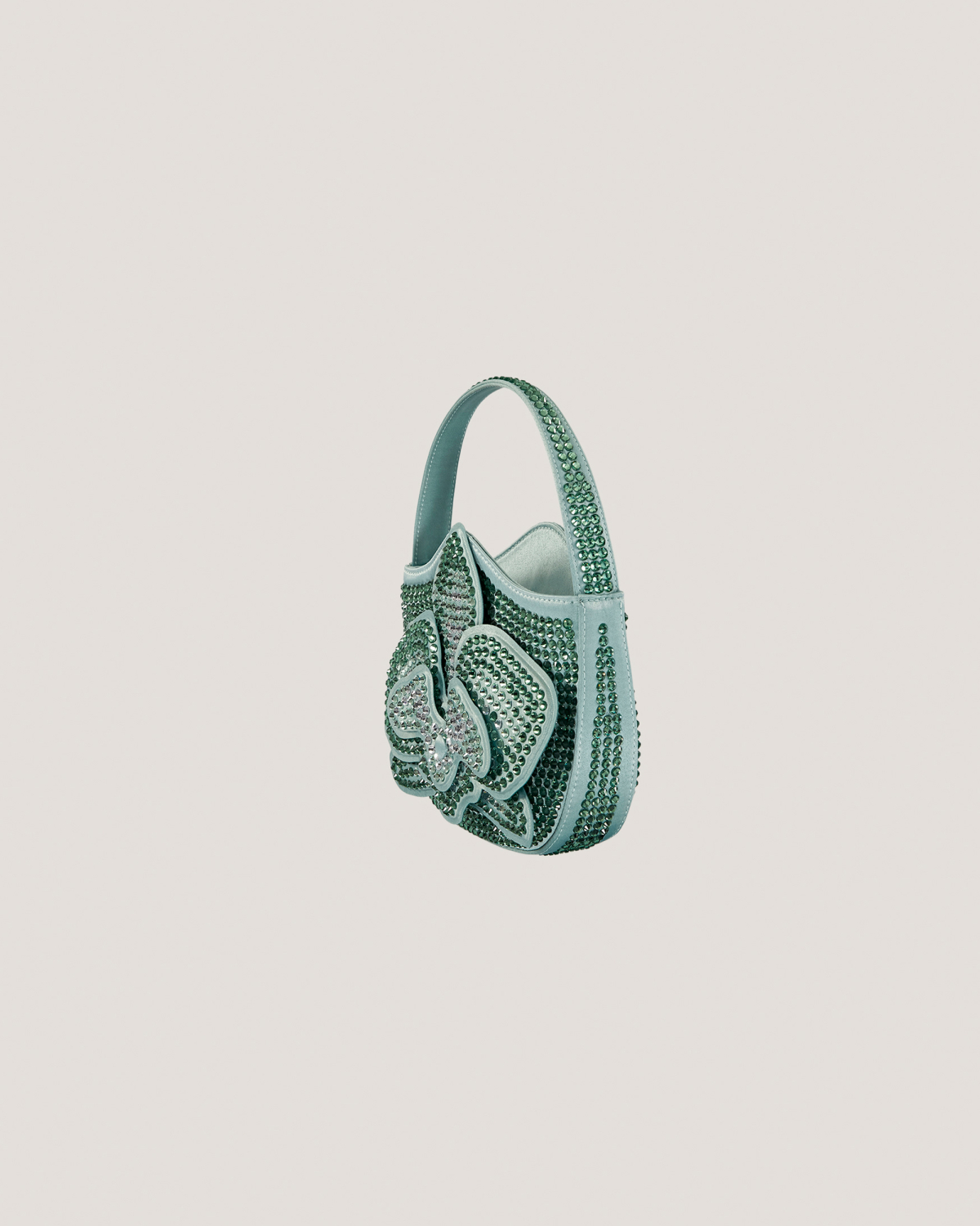 Satin Orchid Bag with rhinestones | Fall Winter 2025, Strass, Ceremony Bags | Genny