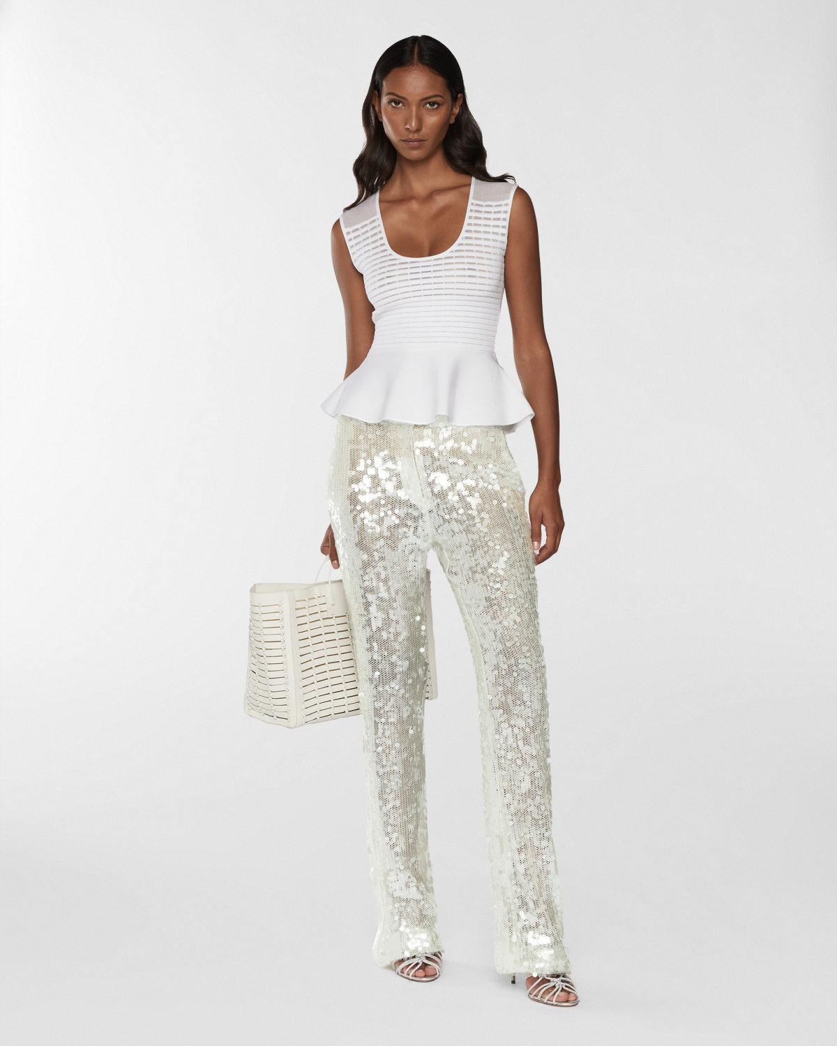 Sequin tailored pants | Resort 2025 Collection, Skirts & Trousers, Trousers, Spring Summer 2025, Embroideries and sequins, Ready to Wear, New Arrivals, Private sale | Genny