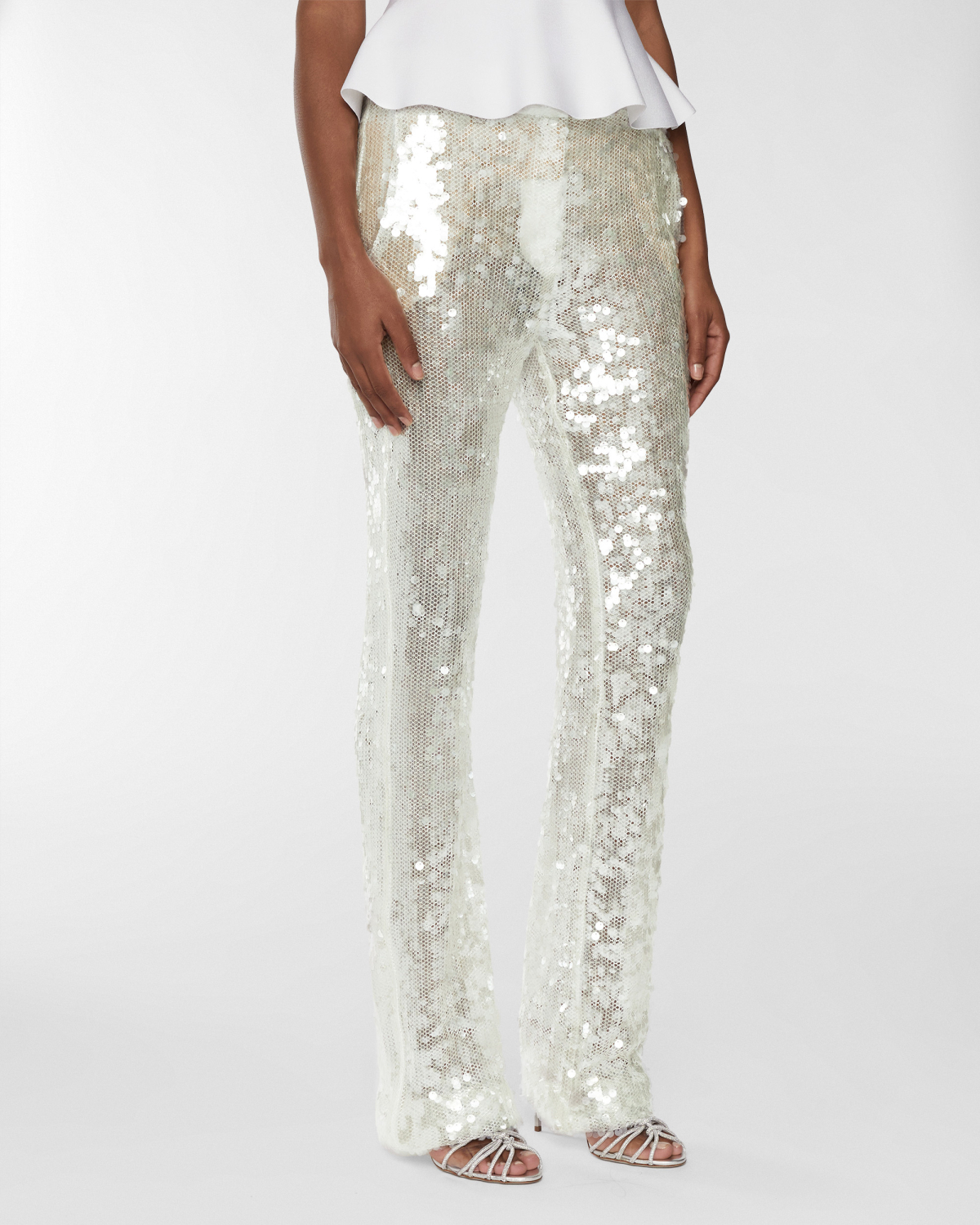 Sequin tailored pants | Resort 2025 Collection, Skirts & Trousers, Trousers, Spring Summer 2025, Embroideries and sequins, Ready to Wear, New Arrivals, Private sale | Genny